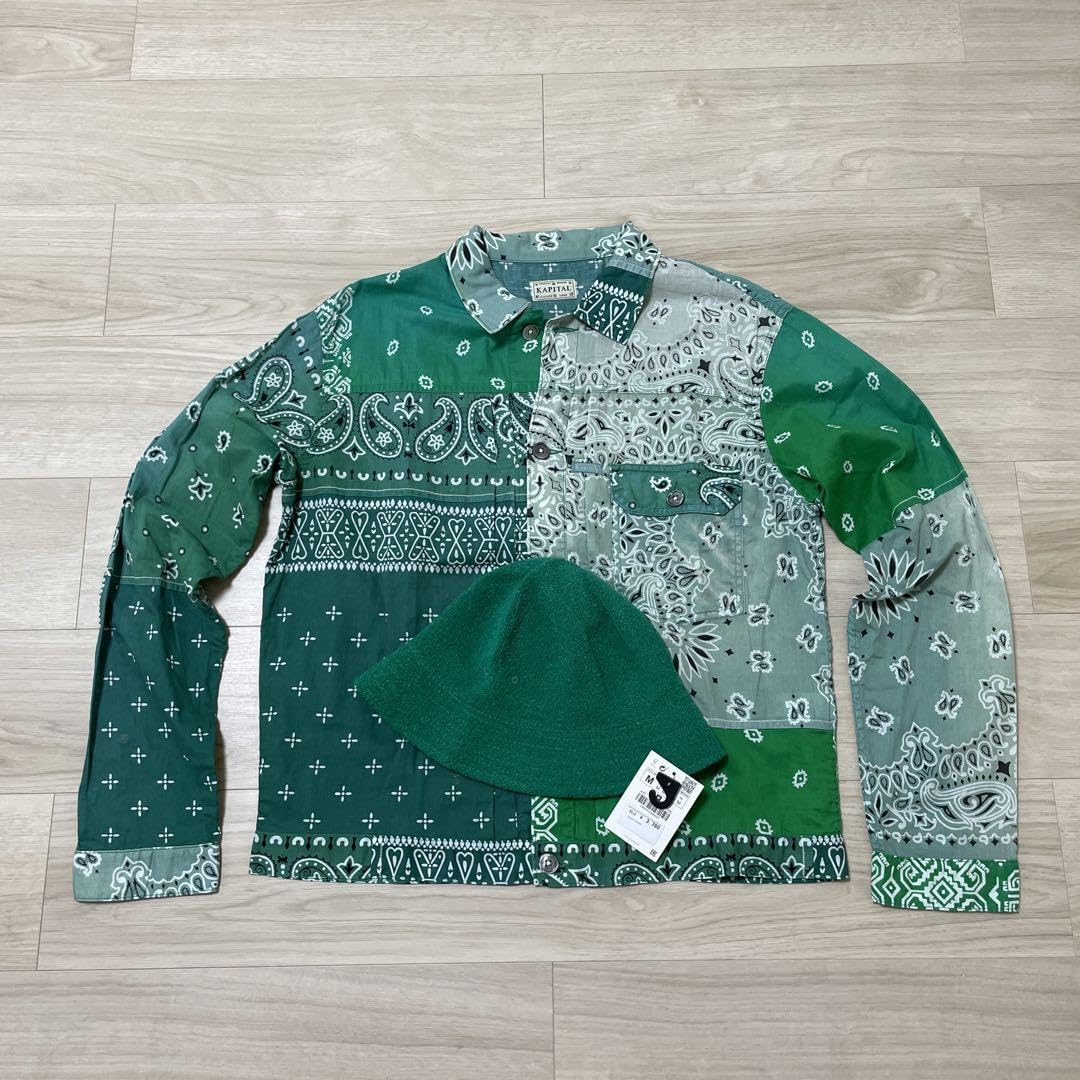 美品 kapital 水玉 バンダナ PTリバーシブル 1st シャツジャケット KAPITAL キャピタル バンダナ長袖シャツ ペイズリー パッチ
